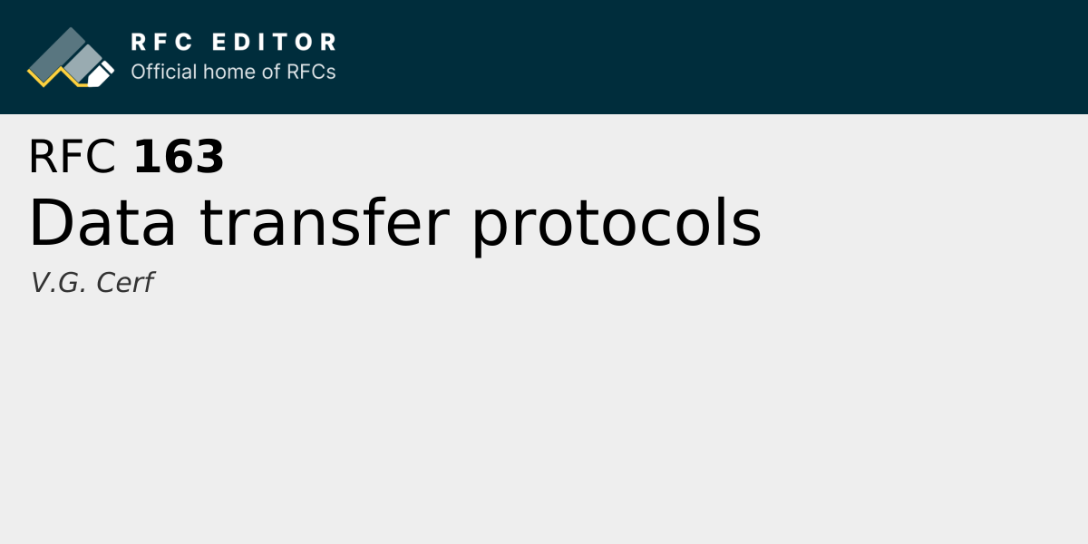 RFC 163: Data transfer protocols | RFC Editor