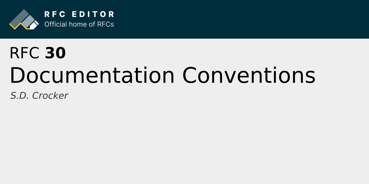 RFC 30: Documentation Conventions | RFC Editor
