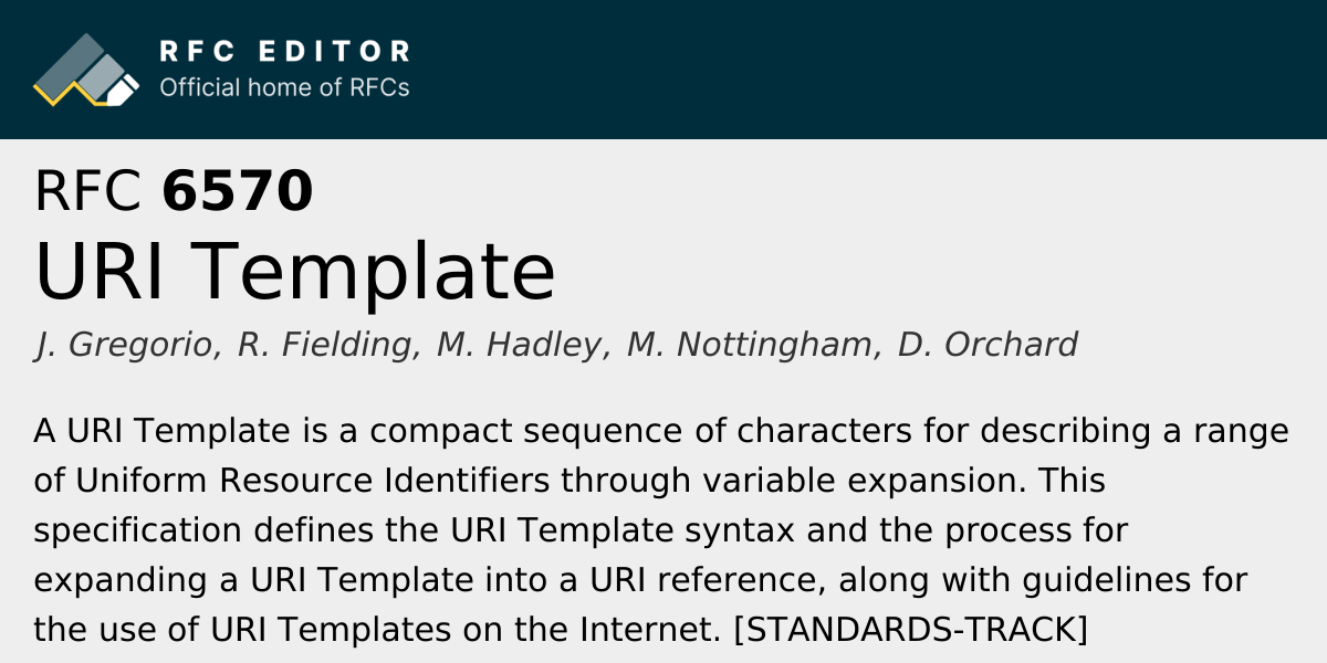 RFC 6570: URI Template | RFC Editor