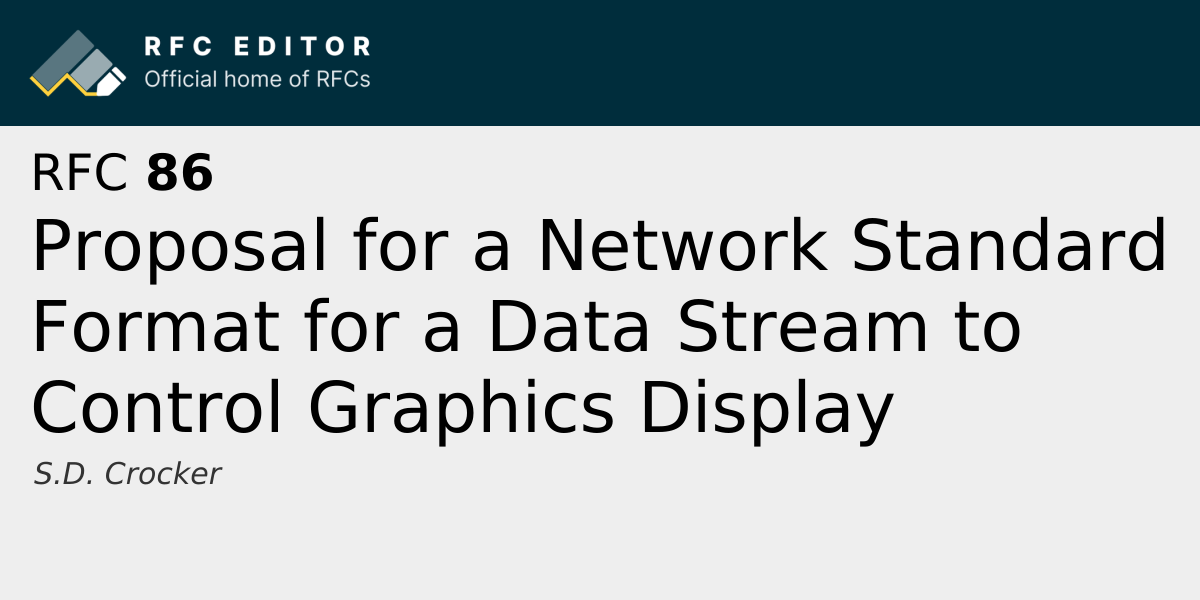 RFC 86: Proposal for a Network Standard Format for a Data Stream to ...