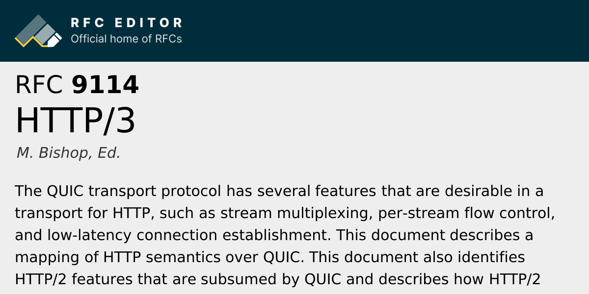 RFC 9114: HTTP/3 | RFC Editor