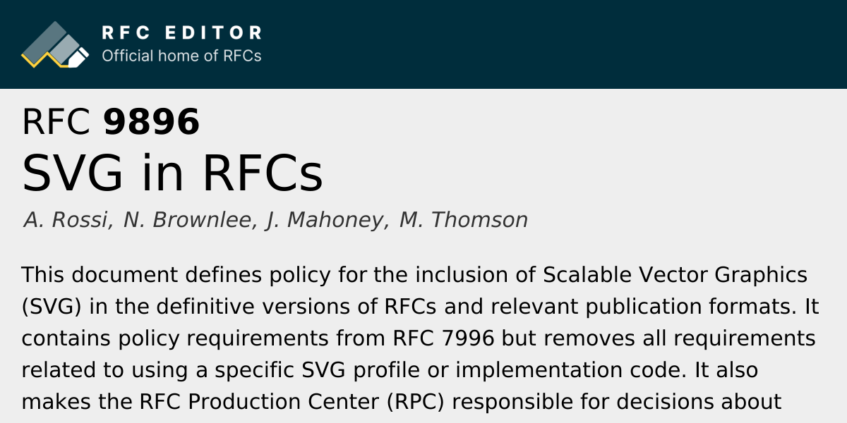 RFC 9896: SVG in RFCs | RFC Editor